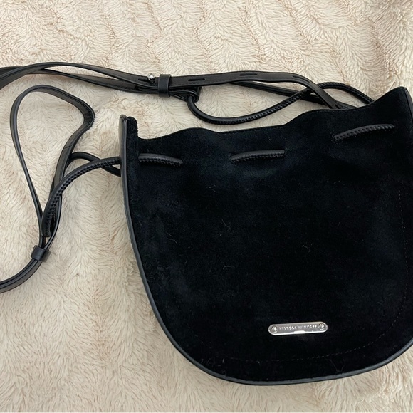 Rebecca Minkoff Black Crossbody Suede & Leather Shoulder Bag - Picture 6 of 12
